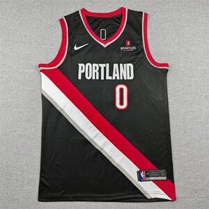 Portland #0 Lillard Black Basketball Jersey Men’s Size 48 Trail Blazers Style